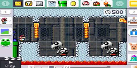 mario in a castle level being constructed
