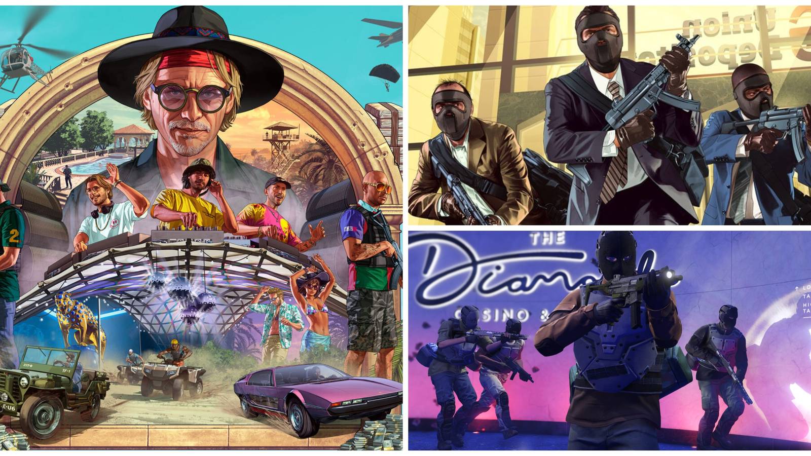 montage of heists in gta online