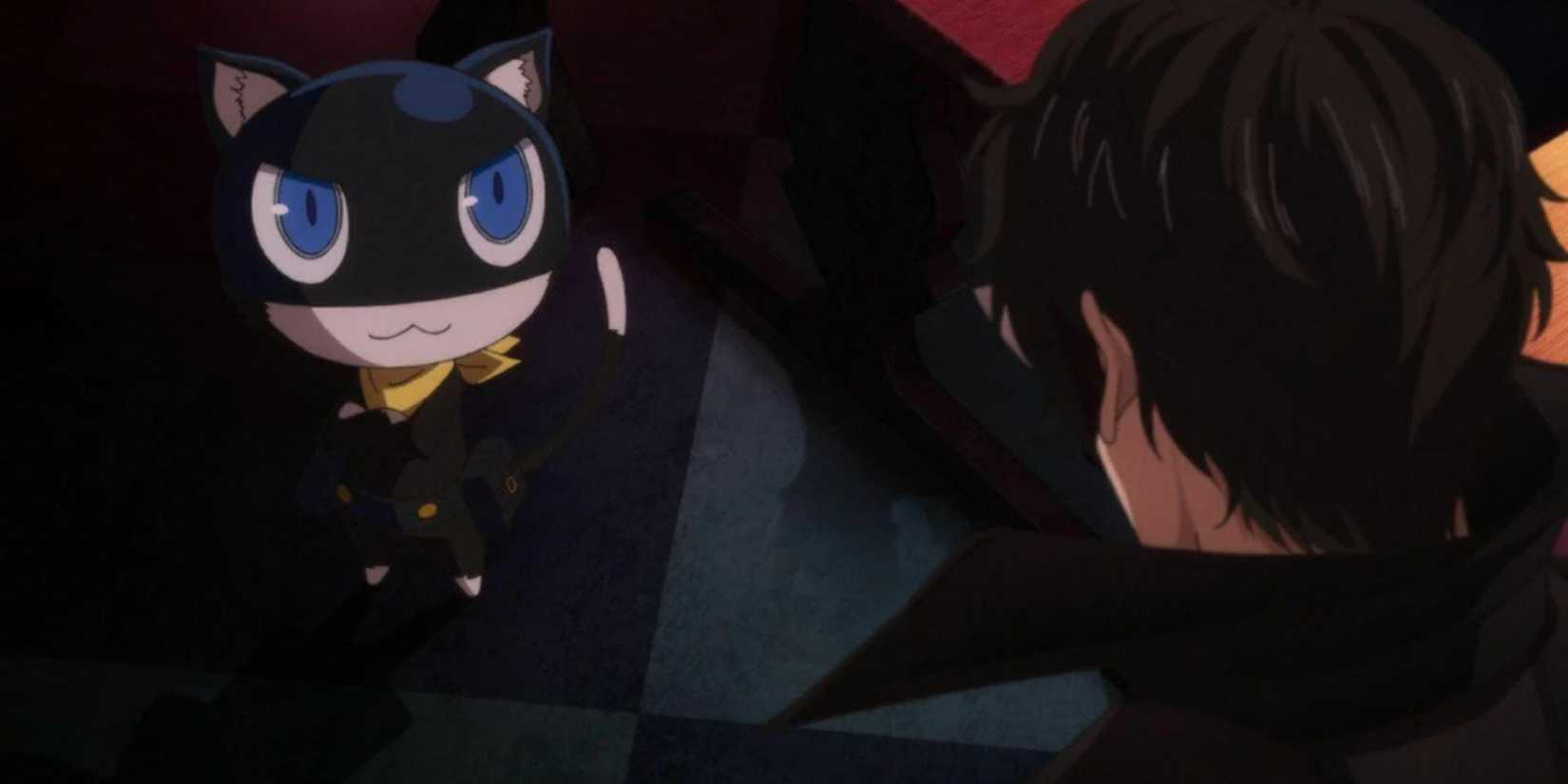 Morgana and Joker in the anime.
