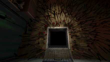A hole in the ground surrounded by spikes in Mouthwashing