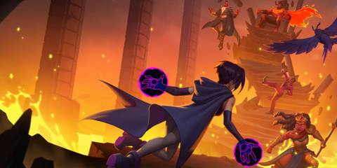 MultiVersus Raven Fighting Trigon Superman