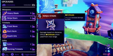 Ninja Stars weapon in Windblown