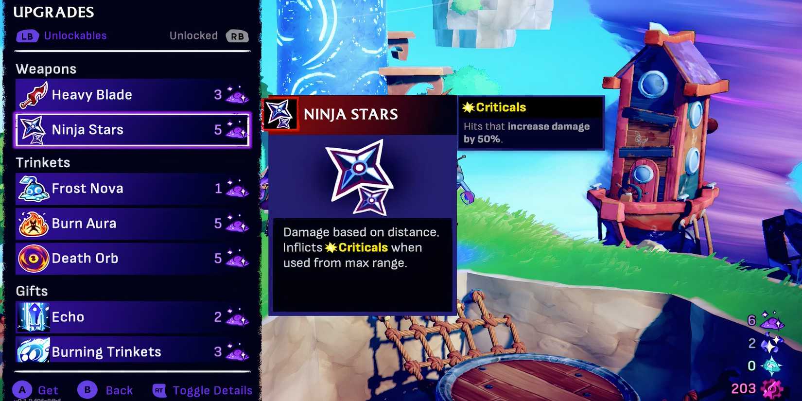 Ninja Stars weapon in Windblown