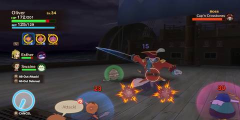 the party battling cap'n crossbones