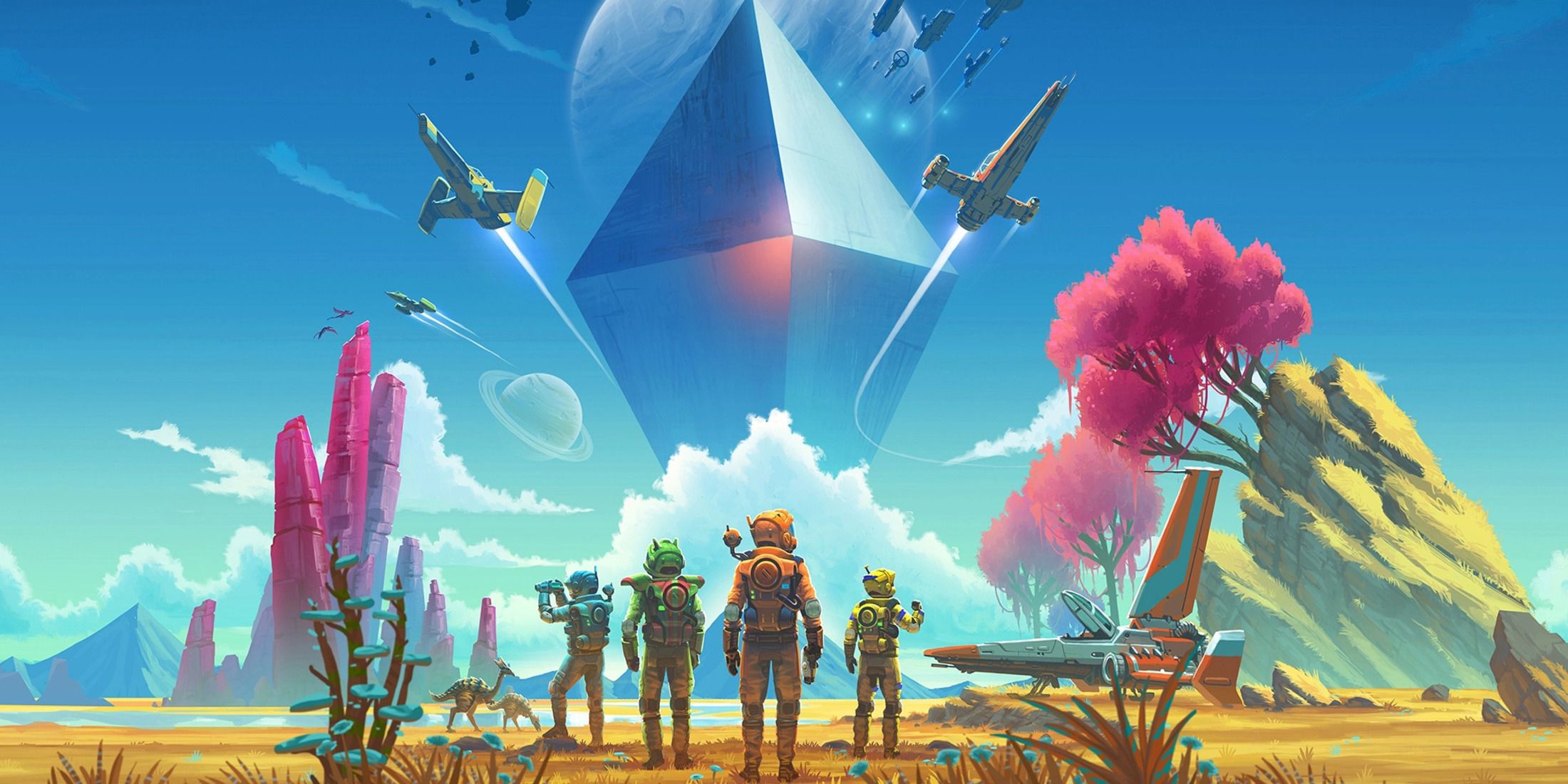 Игрок No Man's Sky демонстрирует праздничную базу