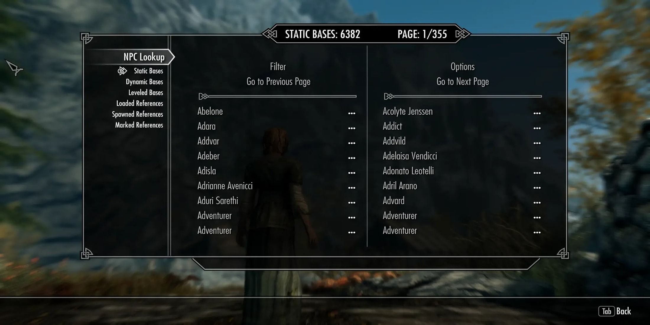 NPC Lookup Mod In Skyrim