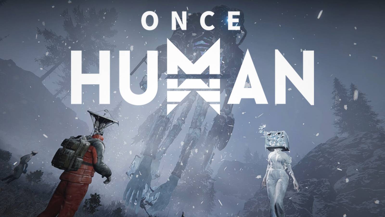 Once Human big monster white game logo 2x1 composite