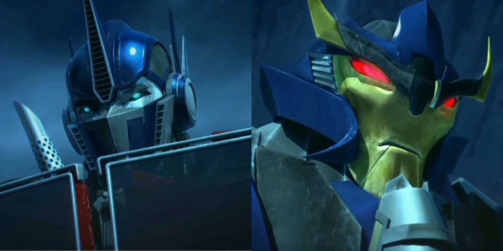 Optimus Prime fights Dreadwing, Megatron's new second-in-command in Season 2 of Transformers: Prime