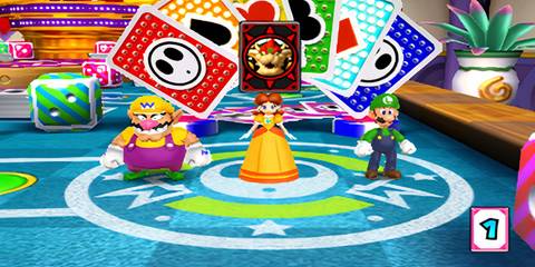 wario, daisy and luigi in a mini-game