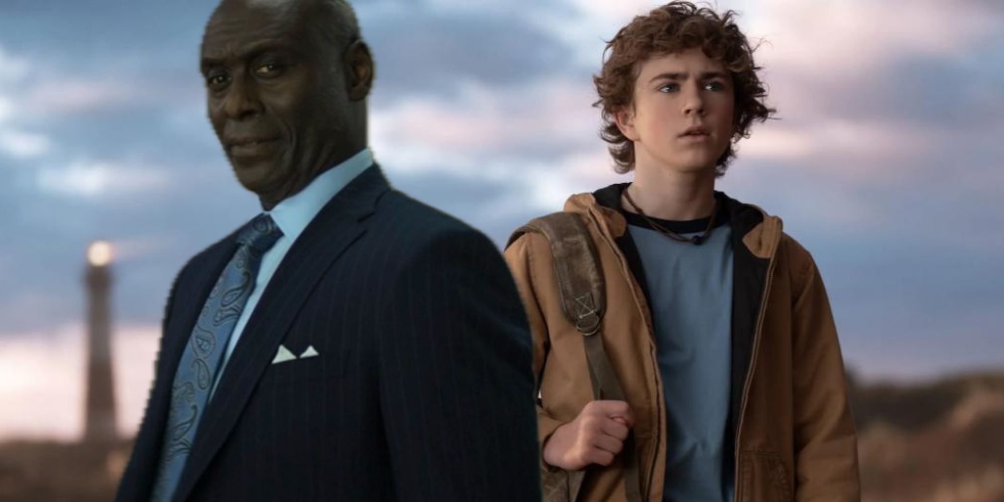 Lance Reddick and Walker Scobell Percy Jackson