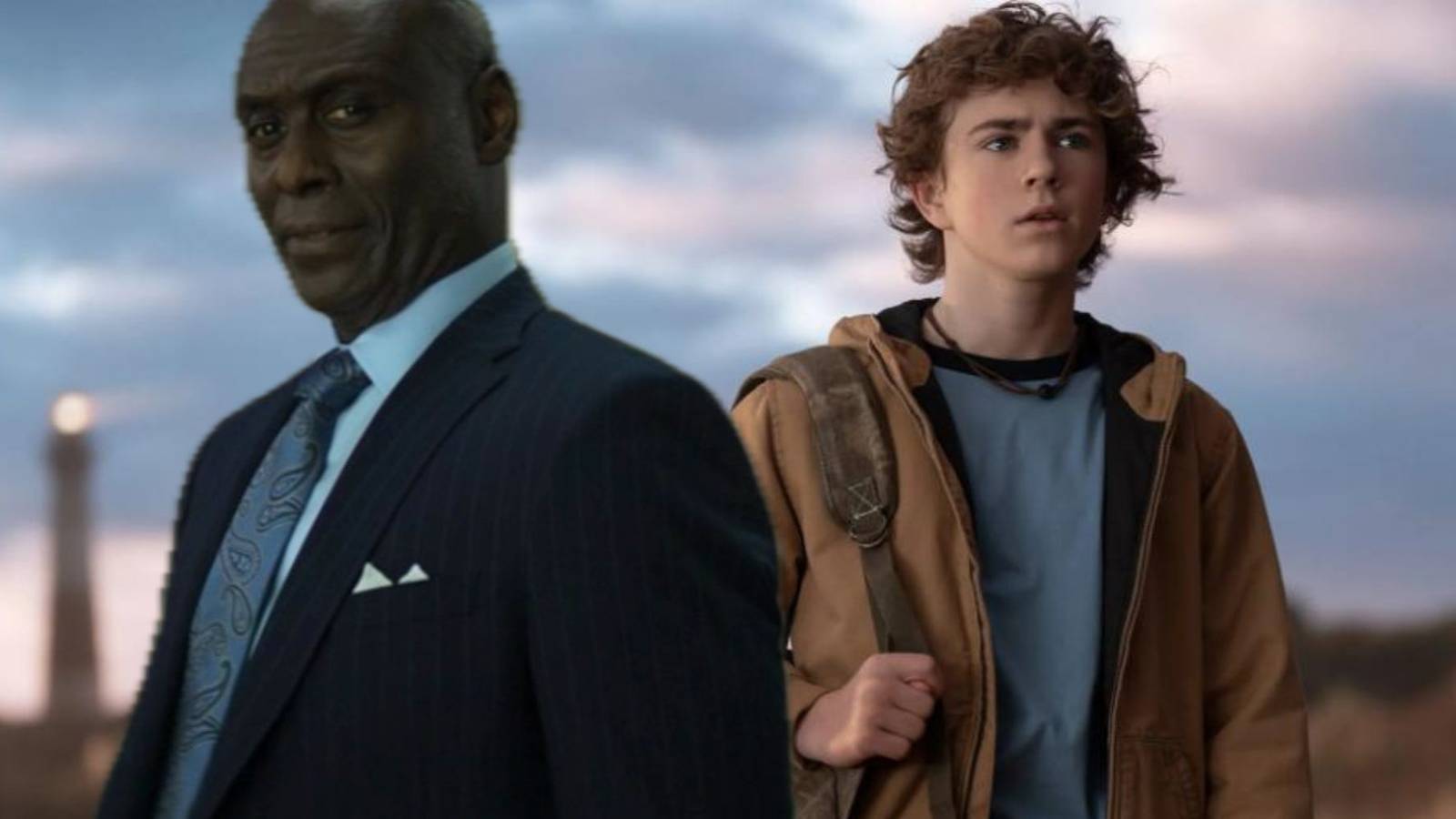 Lance Reddick and Walker Scobell Percy Jackson