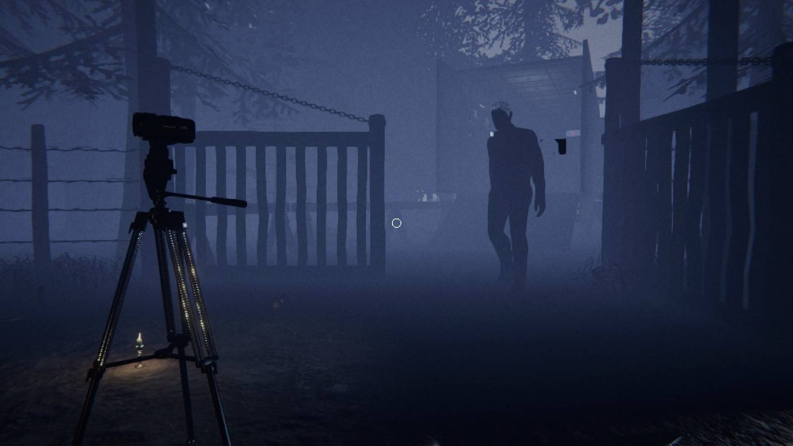 static camera set up at camp in Phasmophobia