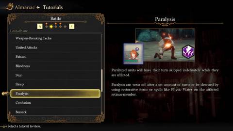 Romancing SaGa 2: Revenge of the Seven paralysis