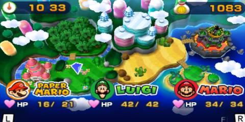 the stats screen from mario & luigi: paper jam