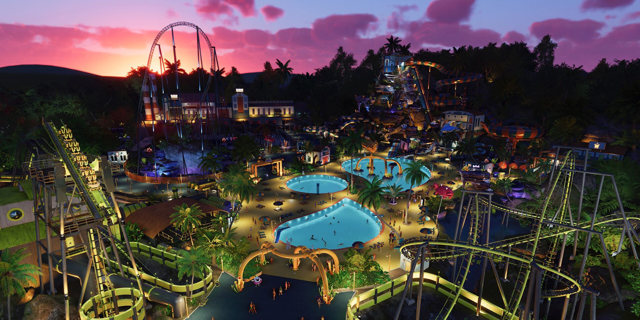 Planet Coaster 2 At Night