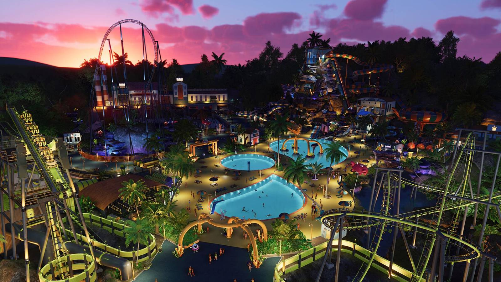 Planet Coaster 2 At Night