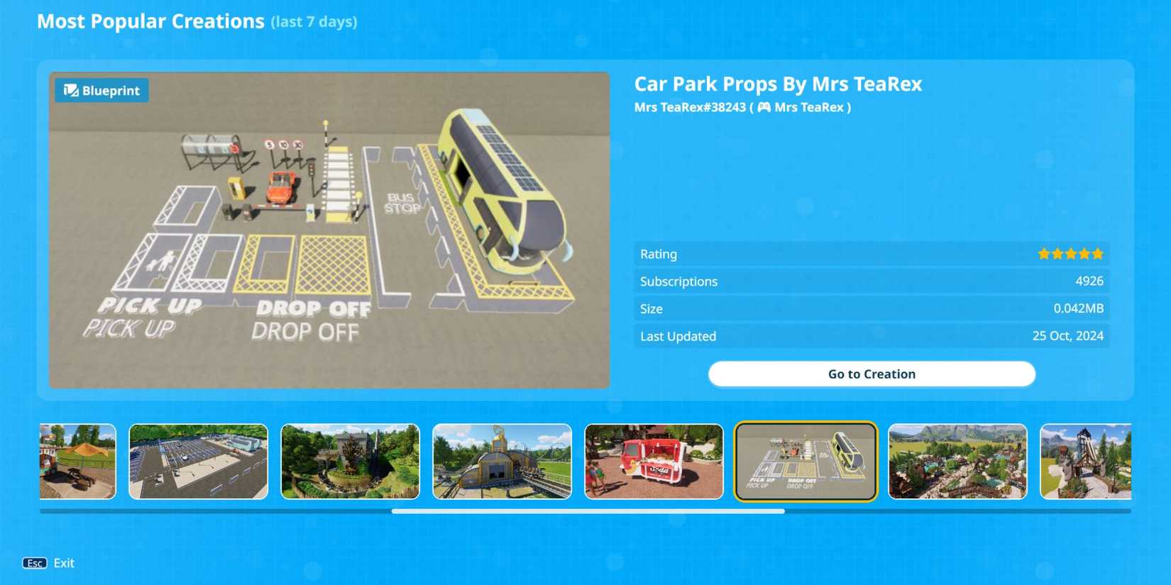 Planet Coaster 2 Car Park Props By Mrs TeaRex Workshop Blueprint