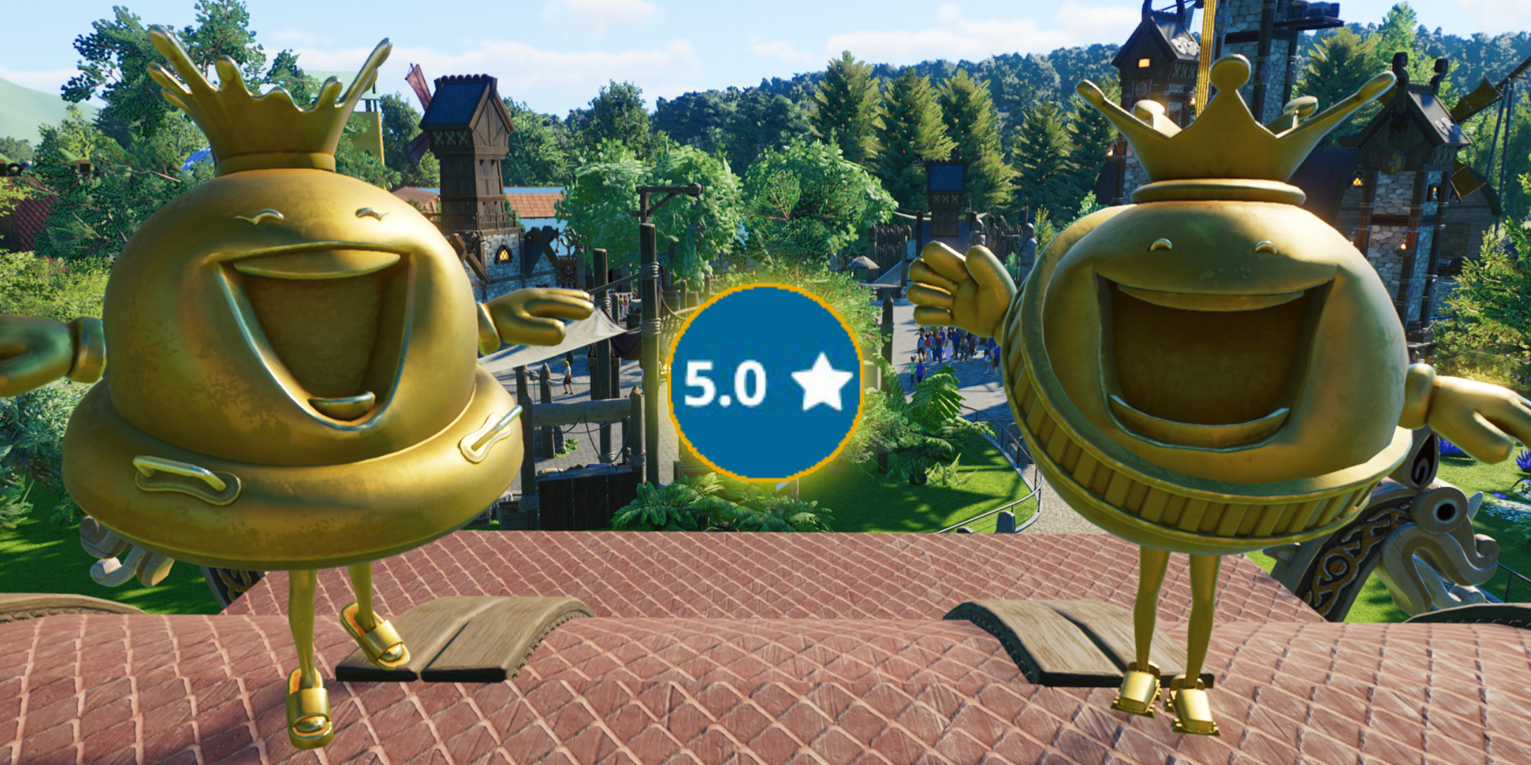 Planet Coaster 2 Increase the rating of the Golden Statue park to 5 stars