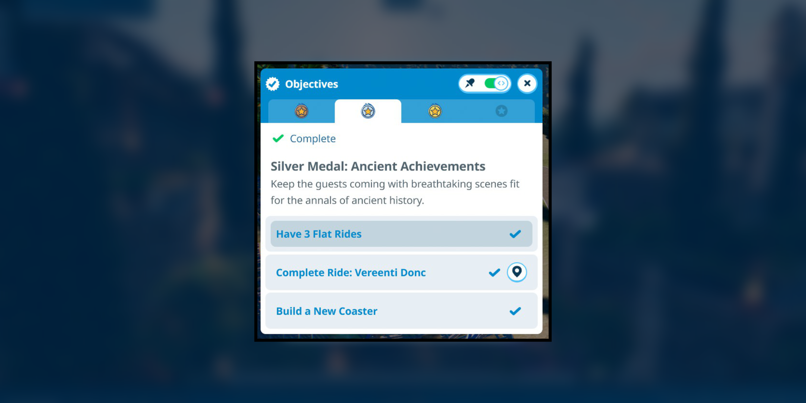 Planet Coaster 2 Parks and Recreation Career Scenario Walkthrough Silver Objectives