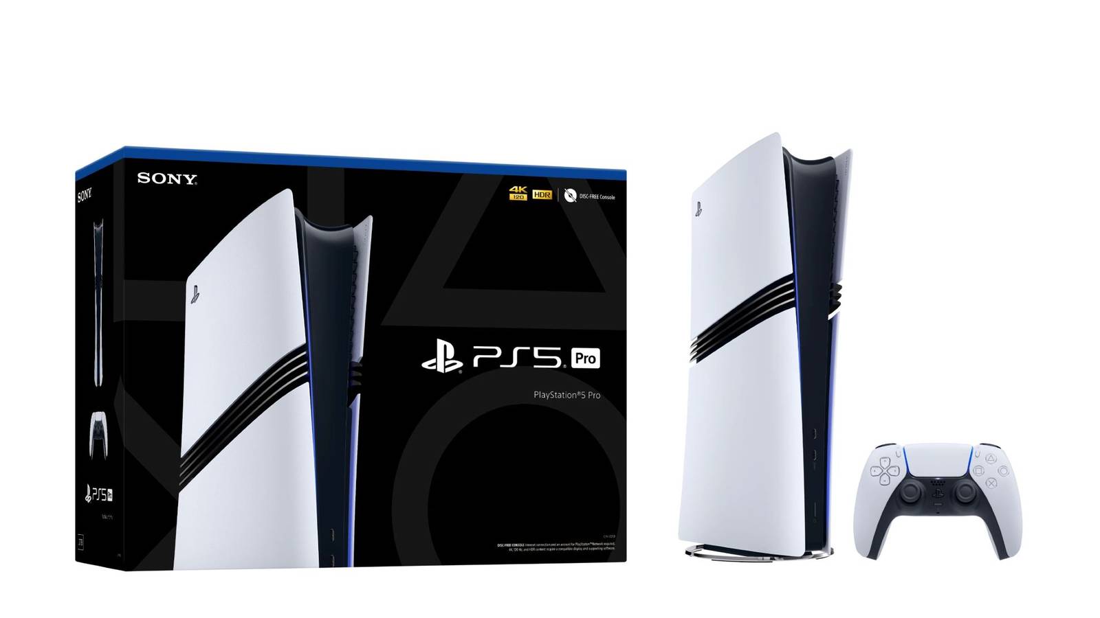 A white PlayStation 5 console with its official packaging.
