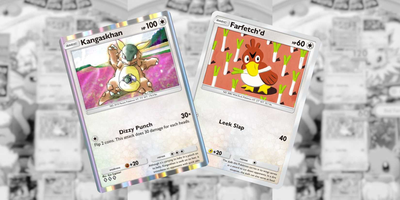 farfetch'd and kangaskhan in pokemon tcg pocket.