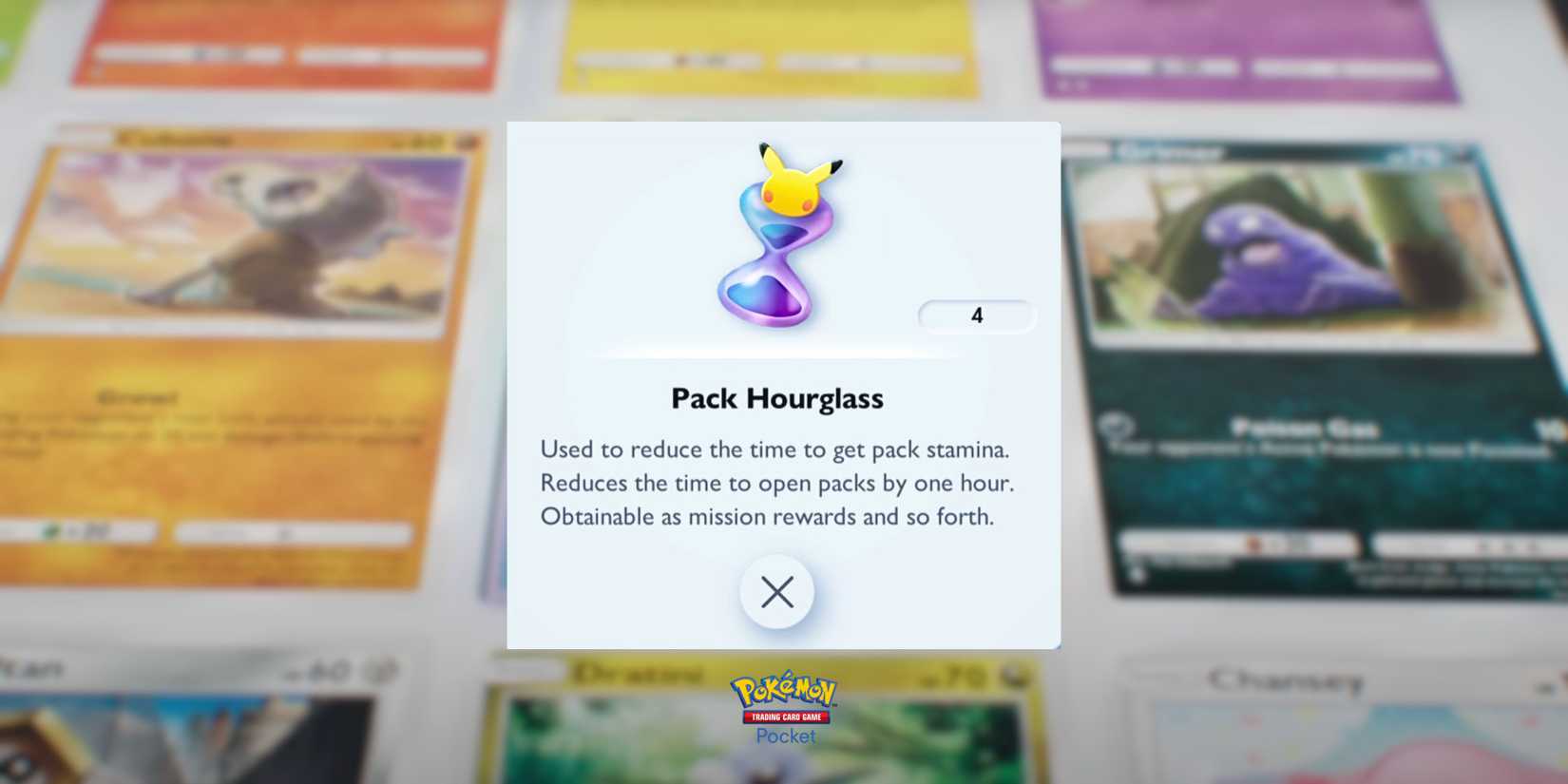 pack hourglass in pokemon tcg pocket.