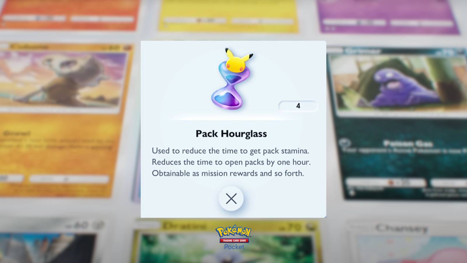 pack hourglass in pokemon tcg pocket.