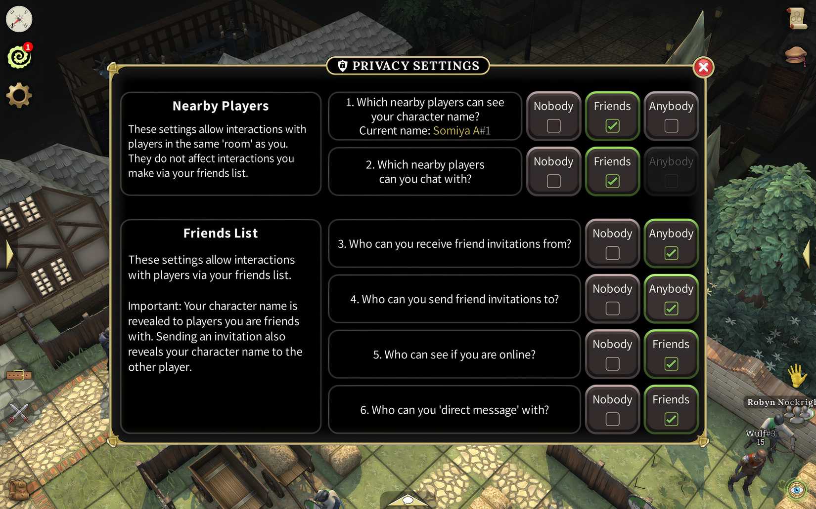 privacy settings brighter shores