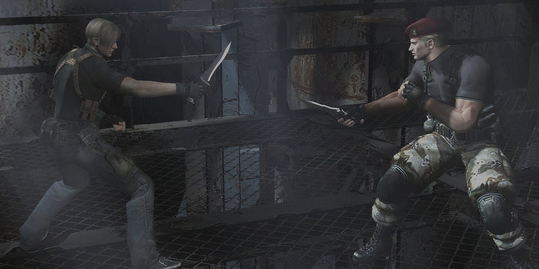 leon in a knife fight with krauser