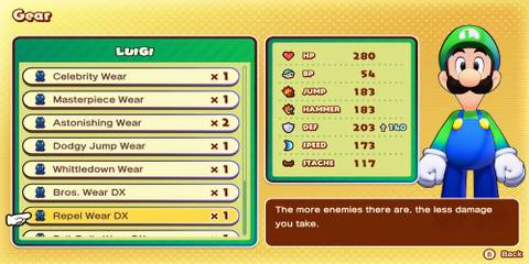 Repel Wear DX armor in Mario & Luigi Brothership