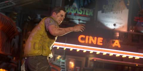 Resident Evil 3 - Brad Vickers standing in front of an abandoned cinema