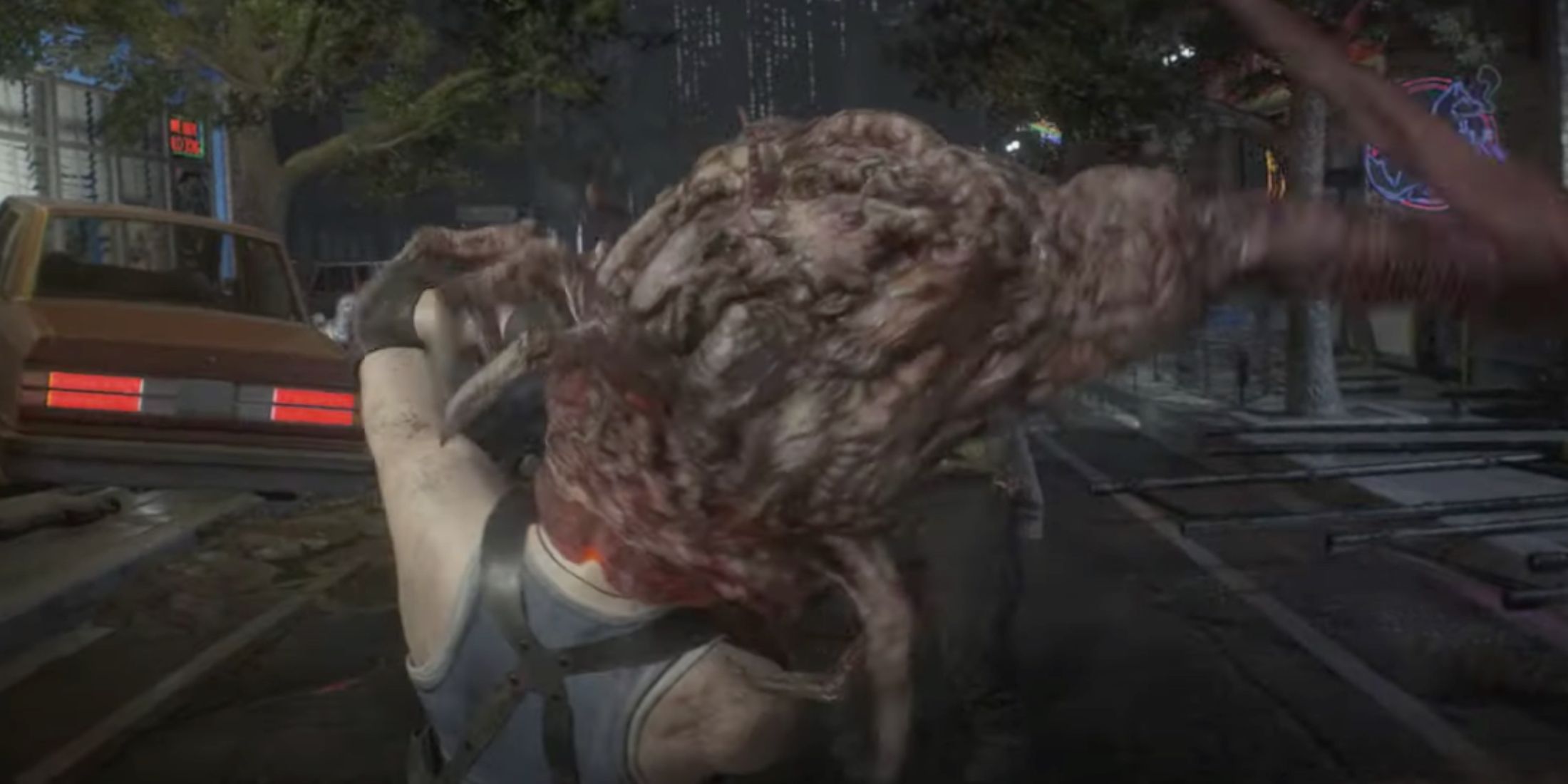 Jill Valentine being attacked by a Ne-α Parasite