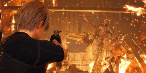 resident evil 4 remake bitores mendez climbing on beams