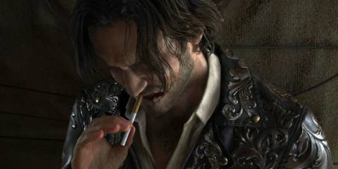 Luis Serra smoking a cigarette