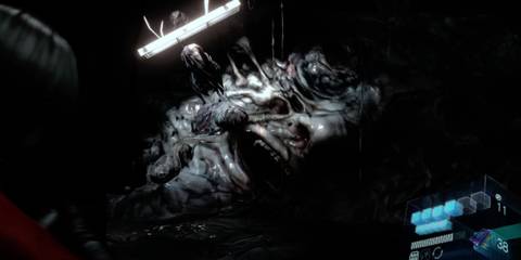 Ada Wong staring at Carla Radames' disfigured face