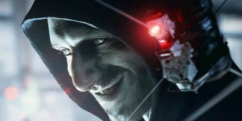 Resident Evil 7 Lucas smiling at player, a trap in the foreground