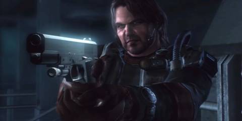 Parker Luciani aiming his pistol