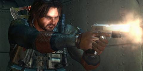 Parker Luciani firing his pistol