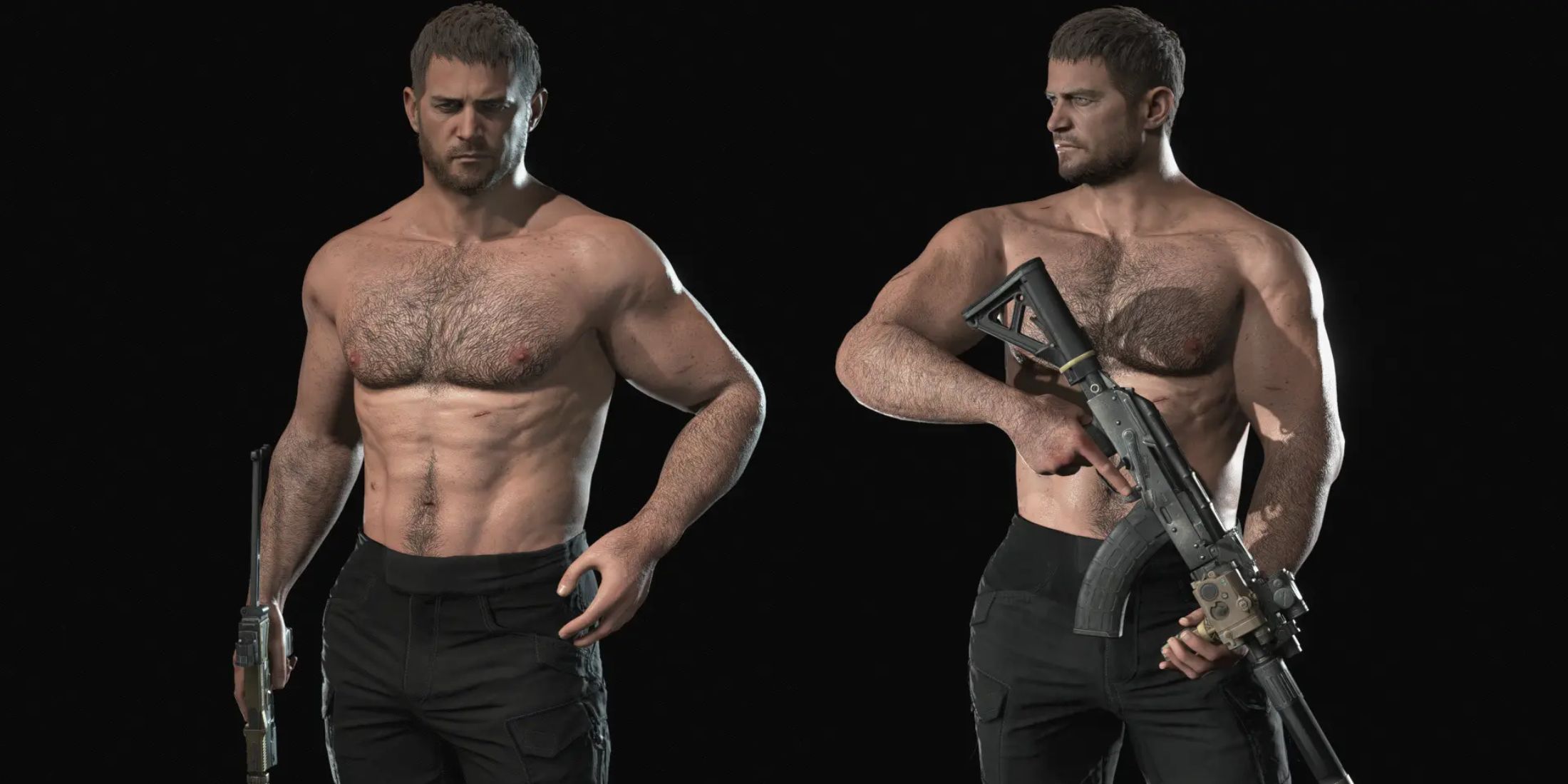 Chris Redfield shirtless model