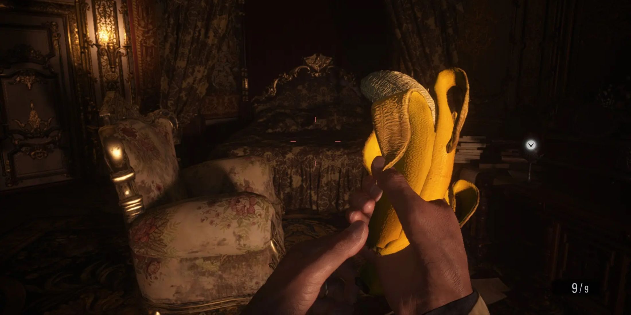 Ethan reloading a banana as his gun