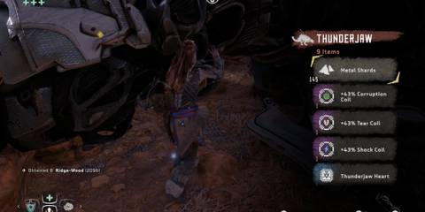 Rewards for Taking Down Thunderjaw in Horizon Zero Dawn