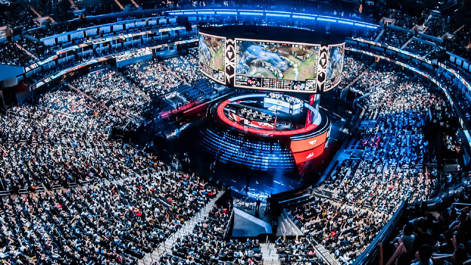 An overhead photo of the 2022 League of Legends World Championships