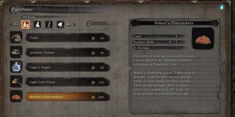 Robert's Firecrackers in Sekiro: Shadows Never Die