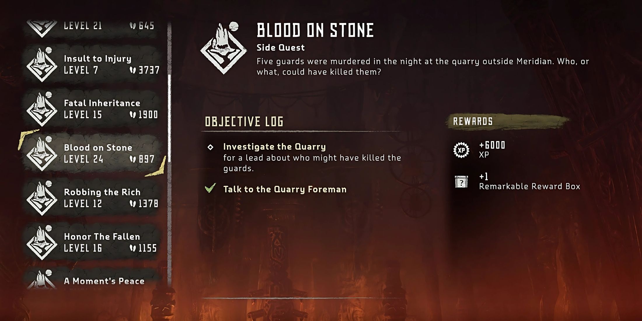 Rockbreaker Quest Blood on Stone in Horizon Zero Dawn