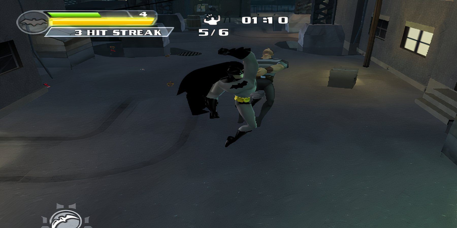 batman performing an uppercut on an enemy
