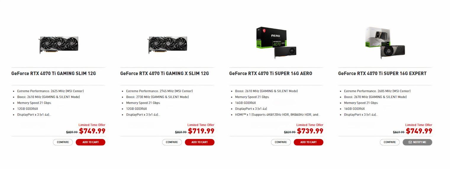 MSI Offering RTX 4070 Ti SUPER with a Black Friday Discount MSI Offering RTX 4070 Ti SUPER with a Black Friday Discount