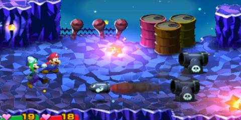 mario and luigi fighting bullet bill launchers