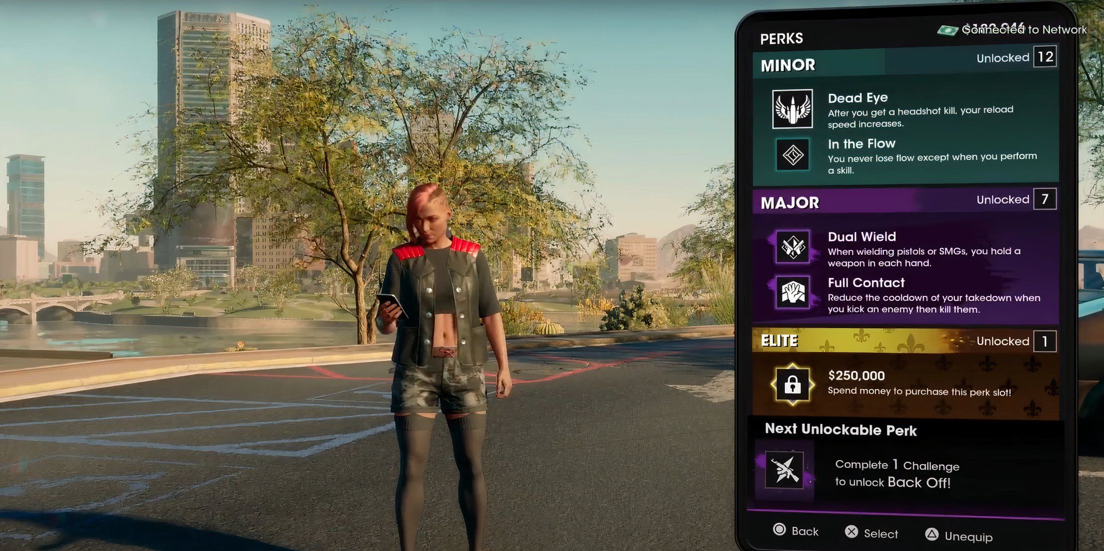 A player unlocking dual-wielding in Saints Row