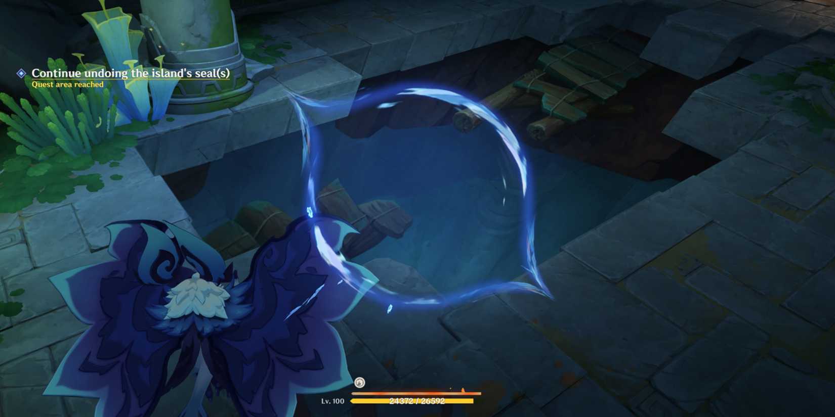 scan the floor to reach the third graffiti in tecoloapan bay in genshin impact