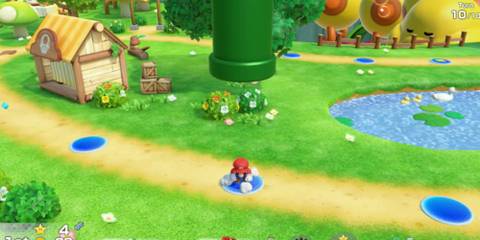 mario with warp pipe